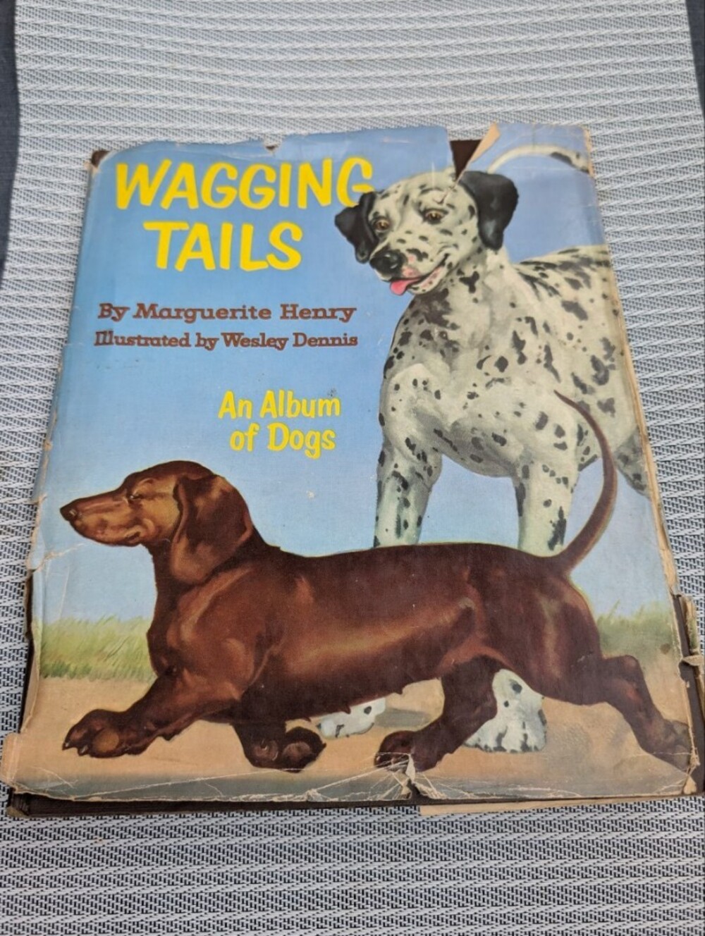 Vintage Book -Wagging Tails By Marguerite Henry Wesley Dennis 50s Large Hardback